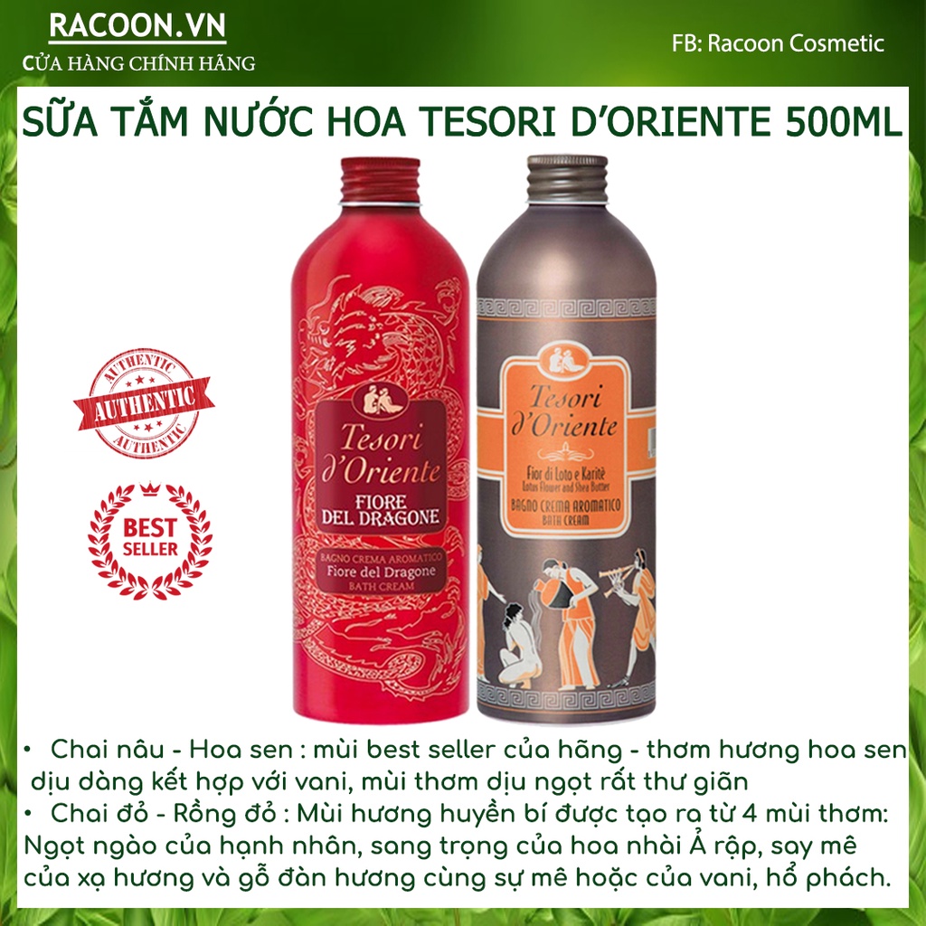 Sữa Tắm Hương Nước Hoa Tesori D’Oriente Dưỡng Ẩm, Dưỡng trắng da, Sữa tắm Xích Lưu Hương | BigBuy360 - bigbuy360.vn