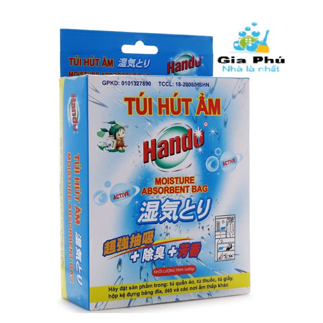 Hộp 5 gói hút ẩm và khử mùi Hando Gia Phú ( 50g / 1 gói )