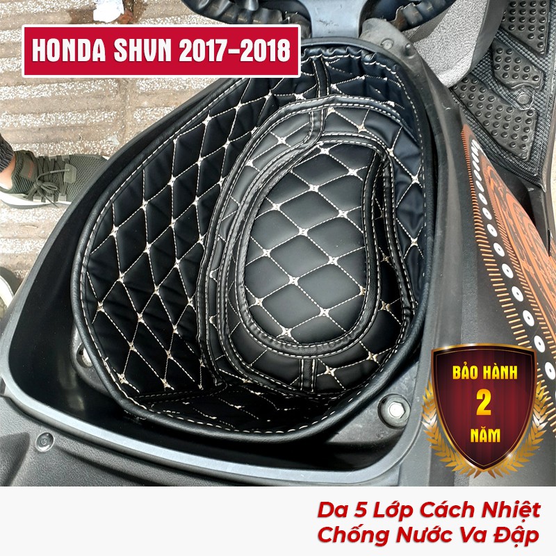 Lót cốp da 5 lớp xe HONDA SHVN 2017-2018 (Đen Chỉ Vàng Đồng) - cách nhiệt bảo hành 2 năm