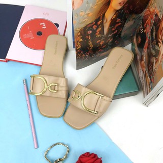 Dép quai Ngang da mờ Khóa D - DD-0171