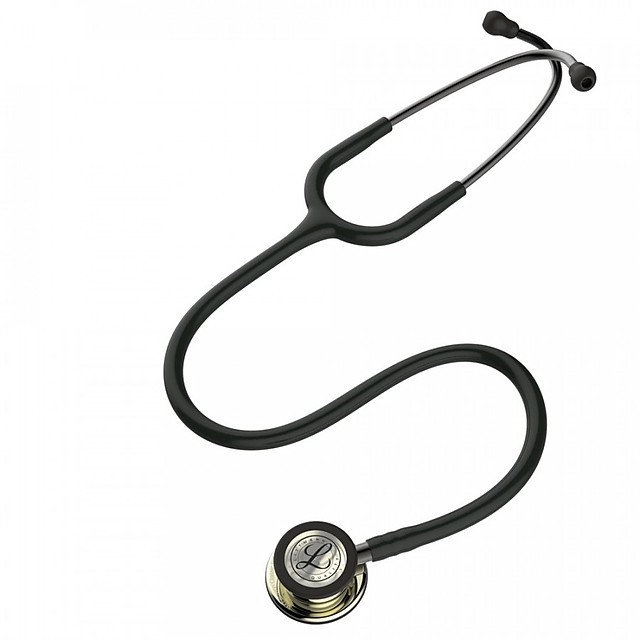 Ống nghe 3M Littmann Classic III, ống đen, mặt nạ nâu.