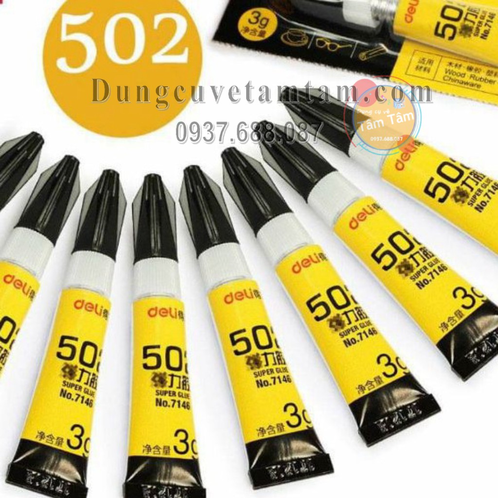 [ TÂM TÂM ]-Keo dán sắt Deli 502 mã 7146, Keo dán Super Glue Deli -Mô hình