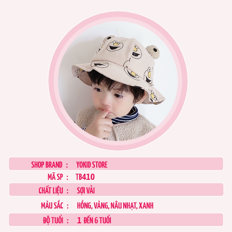 Mũ tai bèo in hình mặt cười cho bé trai bé gái -TB14