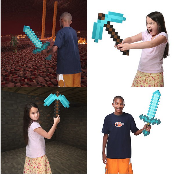 Combo kiếm cúp rìu súng Minecraft kim cương cực đẹp
