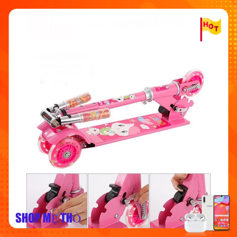 Xe scooter 3 bánh phát sáng khung sắt - có lò xo giảm xốc loại lớn Cho bé 2-12 tuổi1183