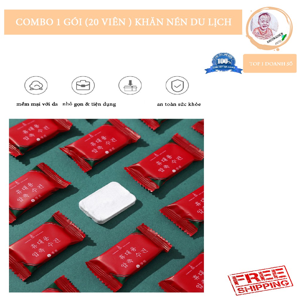 [COMBO 20V] Khăn nén rửa mặt hình viên kẹo Hàn Quốc✴️FREESHIP✴️Khăn nén bông tự nhiên an toàn với da