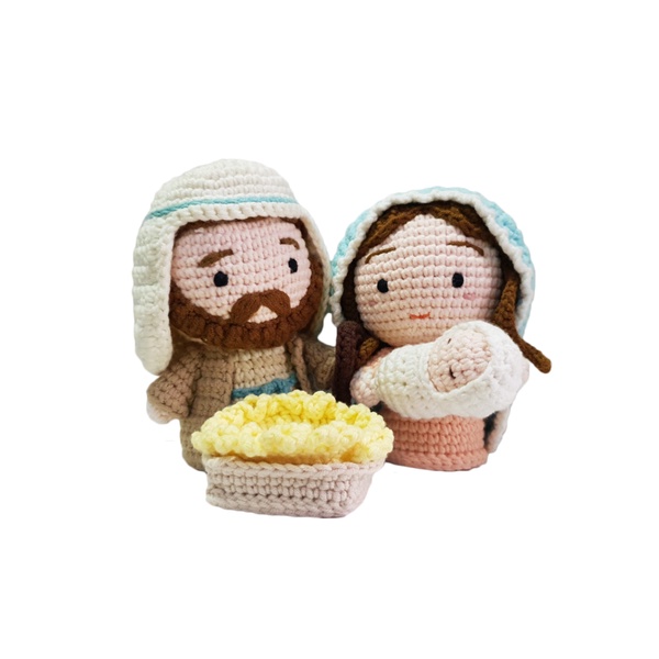 Thú bông len Bobicraft - Marry, Joseph &amp; Jesus - Đồ chơi quà tặng tiêu chuẩn Châu Âu EN71