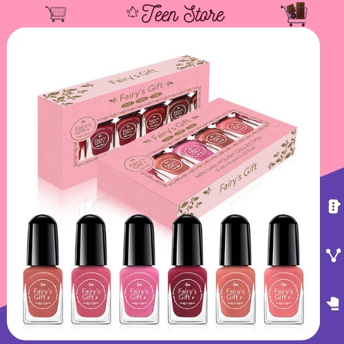 Sơn móng tay 6 chai Fairy's Gift nội địa trung với hộp 12ml Teen Store TS11524