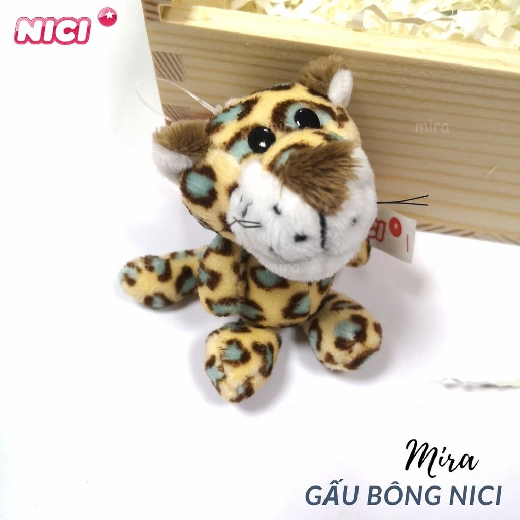 Móc Khóa Gấu Bông Mini - Hình BÁO ĐỐM Đeo Cặp, Treo Balo Thương hiệu NICI Quà Sinh Nhật Cho Nữ 10cm MIRA-GB28008