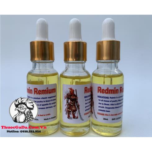 Thuốc nuôi gà đá Redmin (20ml) - Bóng Lông, Nạp Pin, Bo Lớn - Thuốc nuôi gà Cao Cấp