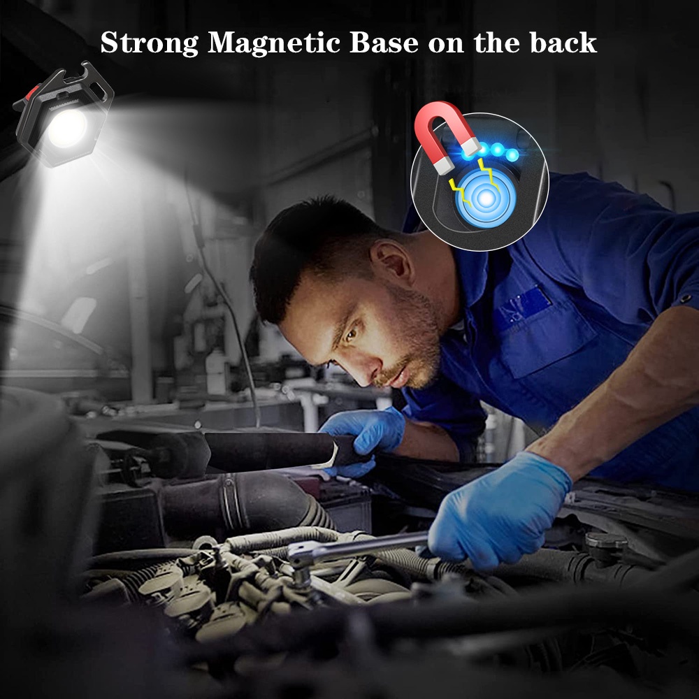 Đèn Pin cob mini Siêu Sáng Sạc usb Có Nam Châm Mạnh Chống Thấm Nước ip64