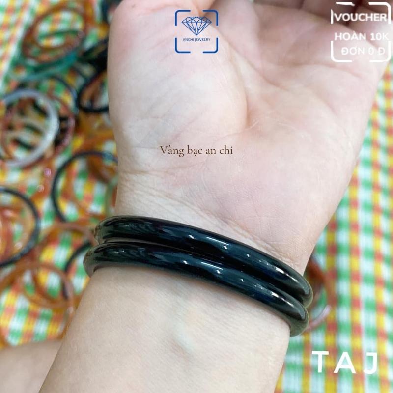 Vòng mã não xanh / đỏ / đen bản đũa hợp mệnh thủy, mộc, hỏa, thổ. Anchi jewelry