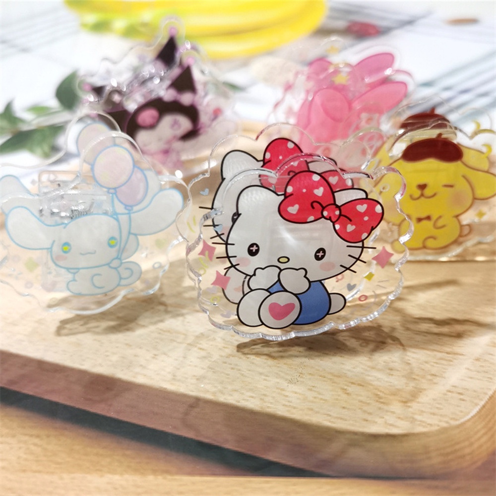 SANRIO Kẹp Giữ Giấy Bằng Acrylic PP Họa Tiết Hoạt Hình Kuromi Đáng Yêu