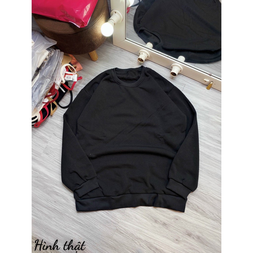 Áo Nỉ Trơn Form Rộng nam Nữ Mặc Được-Áo Sweater Dày Dặn,Áo Hoodies Nam Nữ-LY STORE