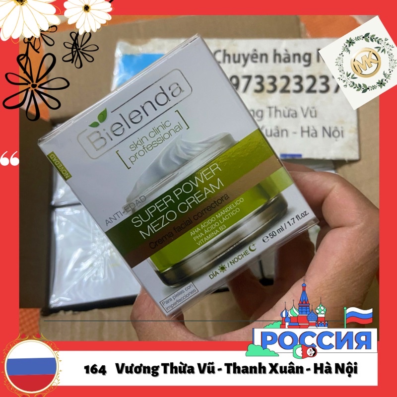 Kem dưỡng chống lão hóa Bielenda Super Power Mezo Cream Correcting Face dành cho da dầu