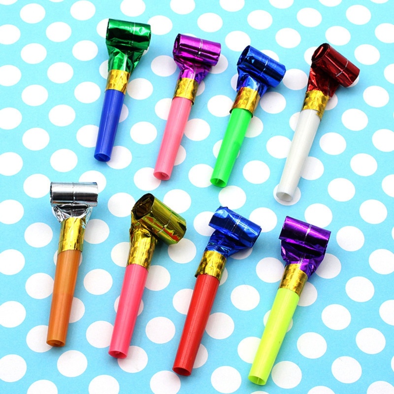 Set 100 Còi Thổi Bằng Giấy Tạo Tiếng Ồn Vui Nhộn Cho Sinh Nhật / Năm Mới