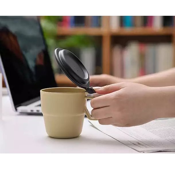 [Hỏa Tốc HN] Cốc uống nước có nắp đậy 360ml màu nâu Nội Địa Nhật Bản