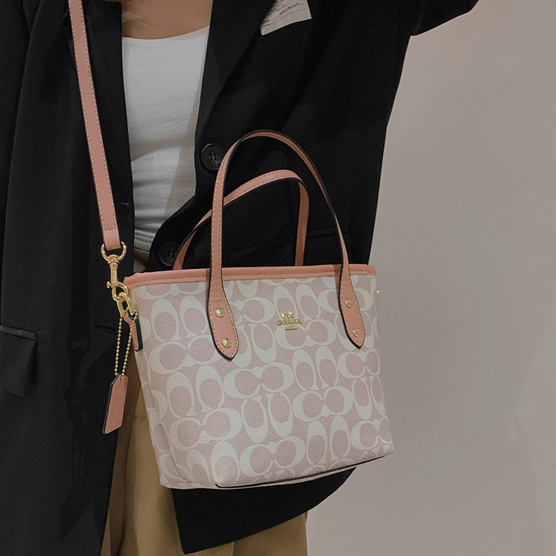 Túi Tote Nữ Coa//ch Bằng Da Túi Xách đeo Chéo Vai Retro Mua Sắm Không Thấm Nước