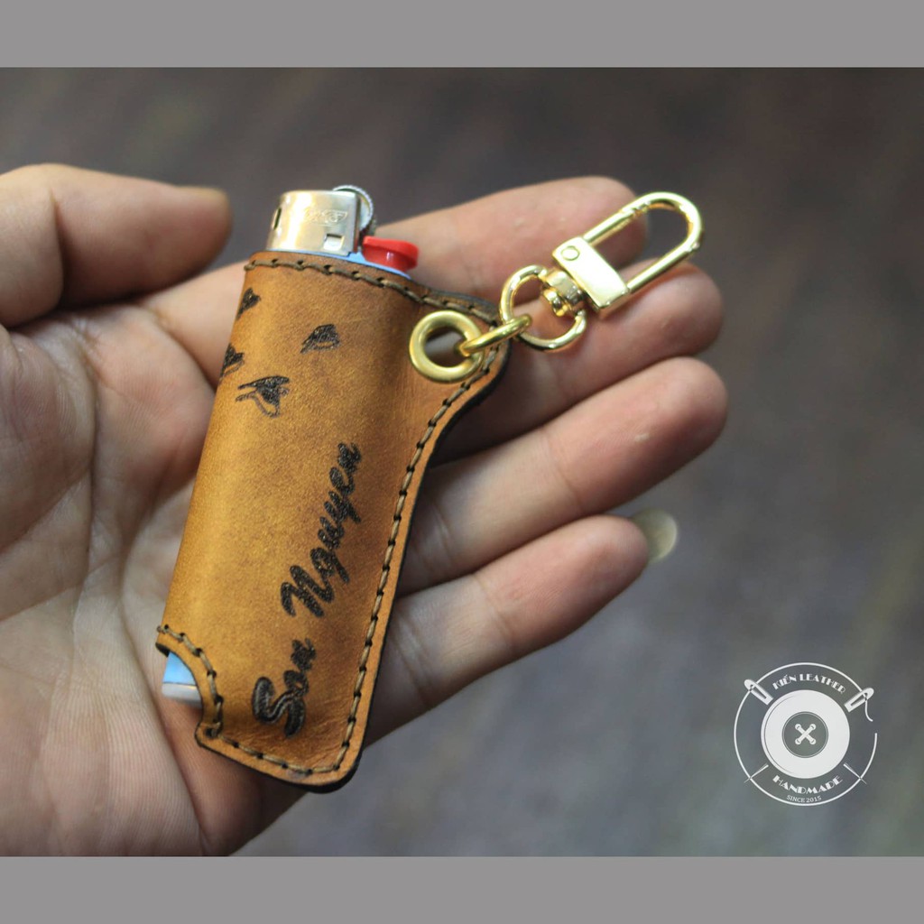 Bao bật lửa da thật 100% by Kiến Leather