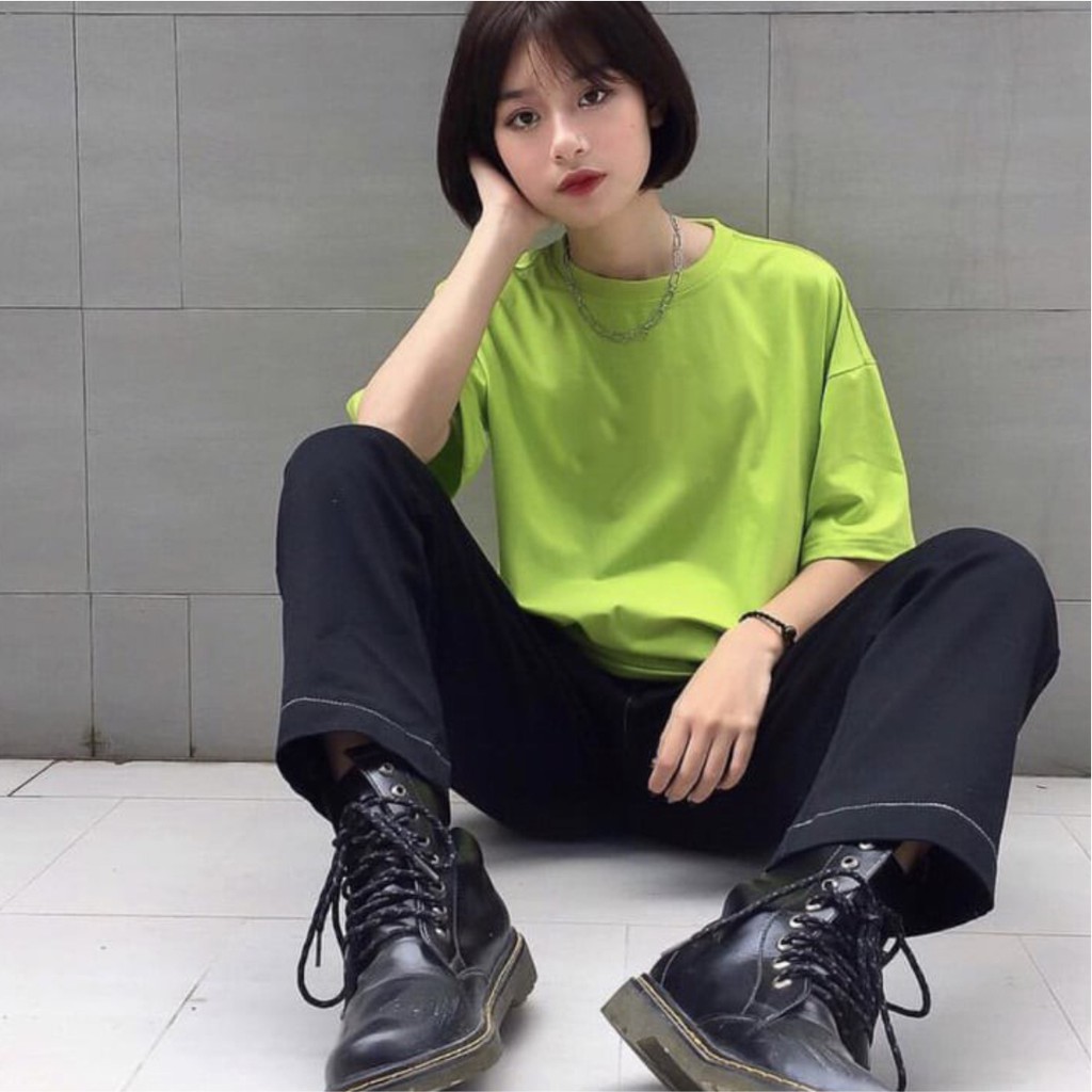 Áo Thun Trơn Tay Lỡ Unisex Form Rộng