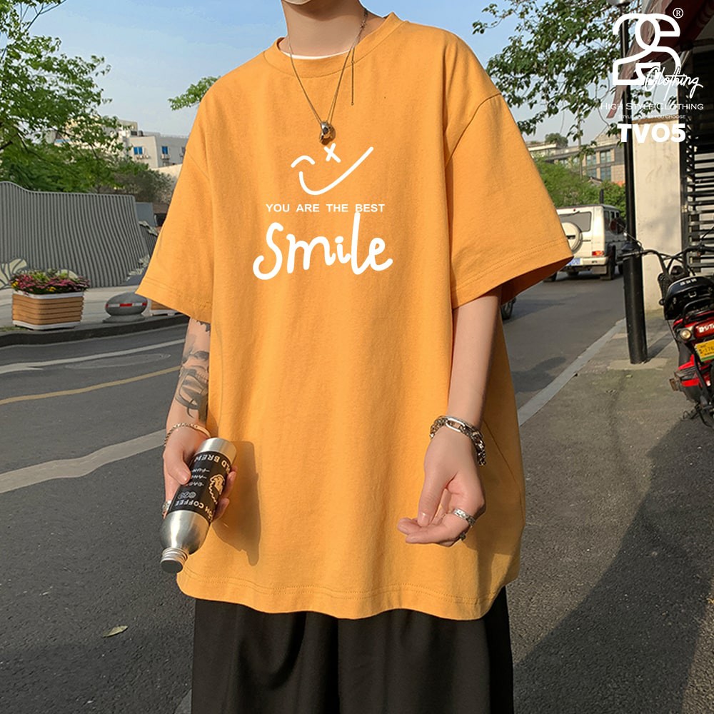 Áo Tay Ngắn Unisex Form Rộng Nữ Nam 2s Clothing Áo Thun Unisex Cổ Tròn Cotton Oversize Giá Rẻ In Hình Smile Drew TV05 | BigBuy360 - bigbuy360.vn
