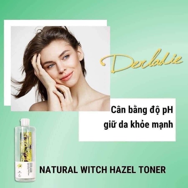 Nước hoa hồng ngăn ngừa và giảm mụn và sẹo thâm rỗ Derladie witch hazel Toner derladie