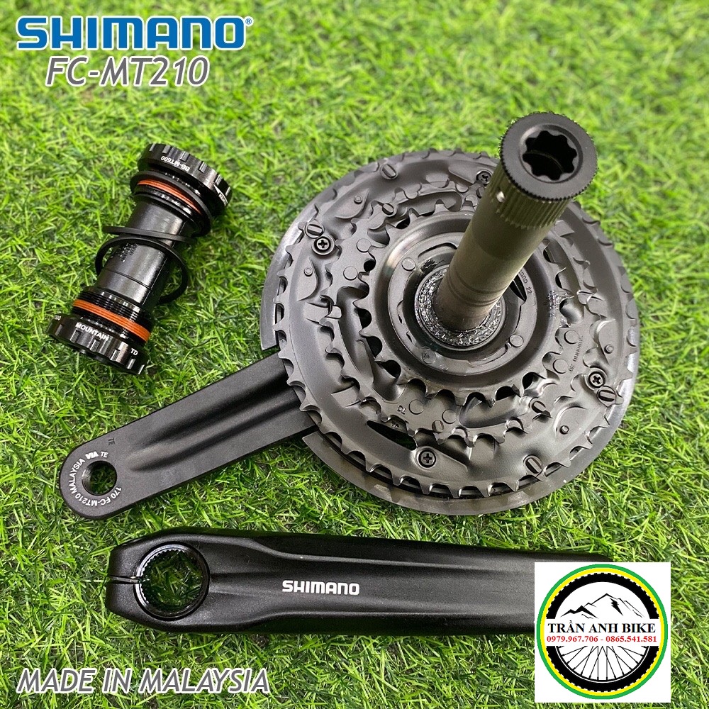 Đùi đĩa  rỗng xe đạp MTB SHIMANO FC MT210 22-30-40T / 22-32-44T - Hàng chính hãng