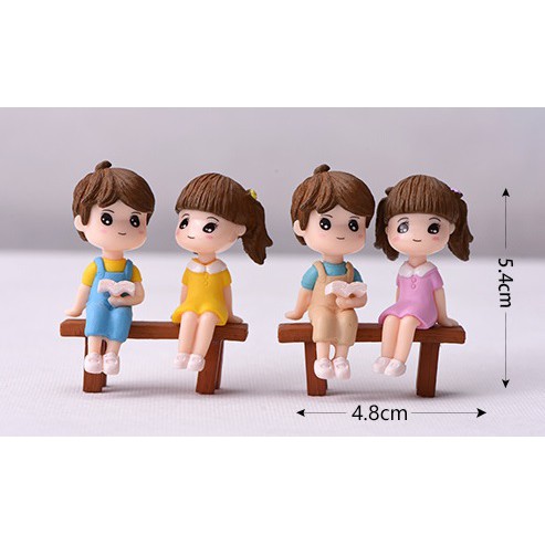 Cặp tượng chibi trang trí mô hình