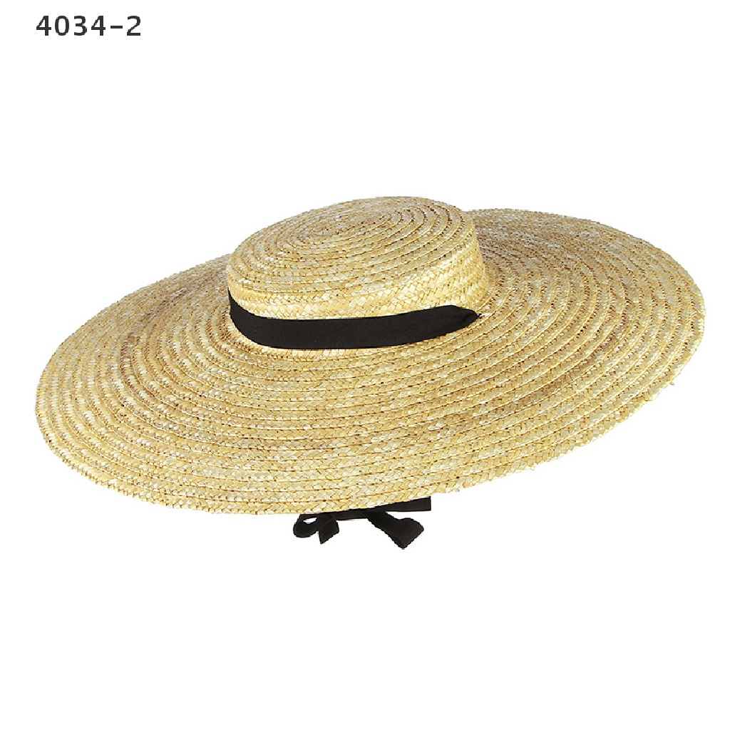 Nón Cối Rộng Vành Phối Dây Ruy Băng Dài Thời Trang Đi Biển Mùa Hè Cho Nữ 4034-2