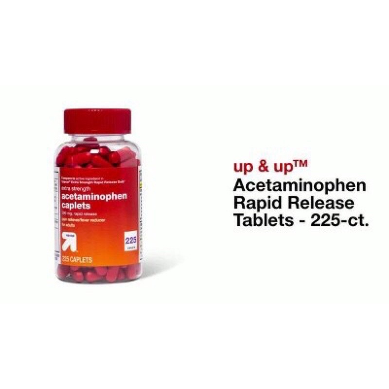 Viên Acetaminophen Caplets Up & Up 500mg 225 viên Mỹ