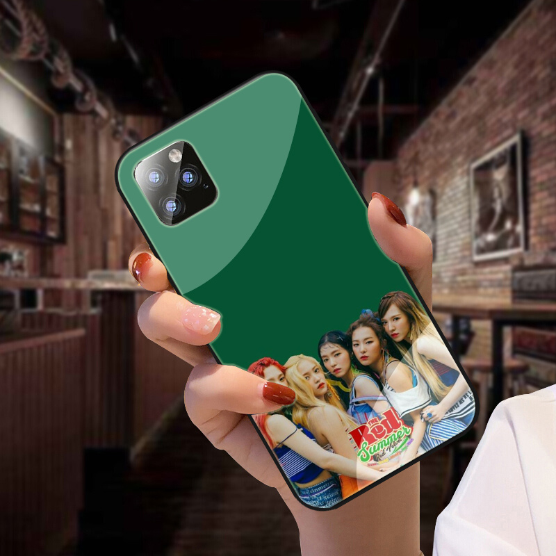 Ốp Điện Thoại Mặt Kính In Hình Red Velvet 3 Cho Iphone 6 Phone Case Iphone 5 5s 6s 7 8 Xr Xs Plus Max