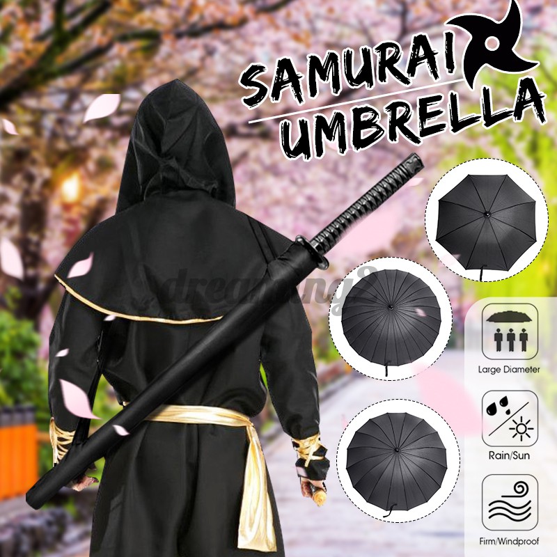 Dù Che Mưa Nắng Uv Gấp 2 Phong Cách Samurai Cổ Điển