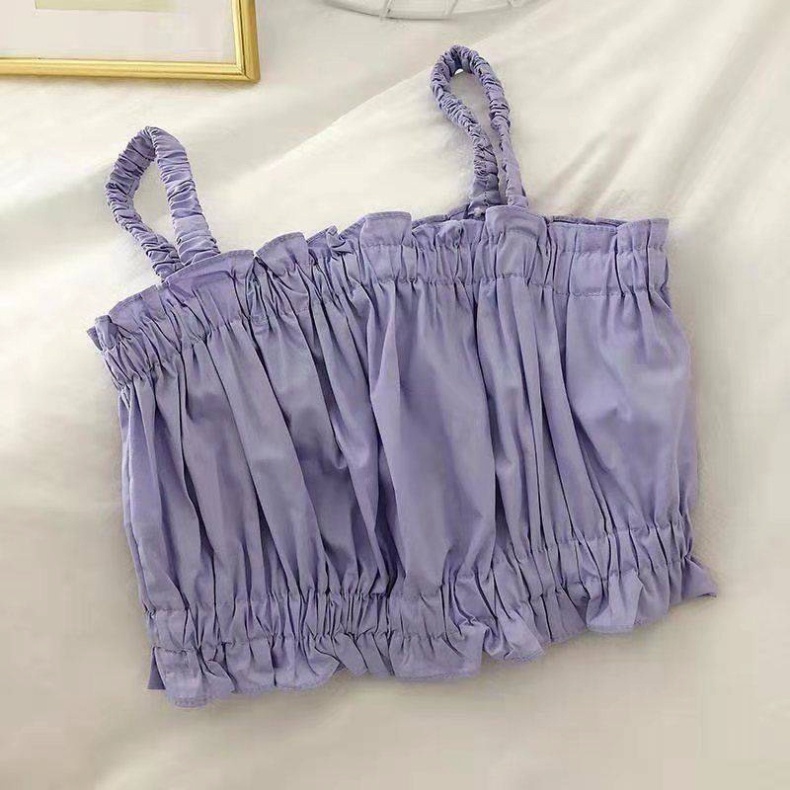 Áo 2 dây croptop nữ bánh bèo mặc nhà đi biển thiết kế chun co giãn phong cách thời trang hàn quốc xinh đẹp A2 coco land