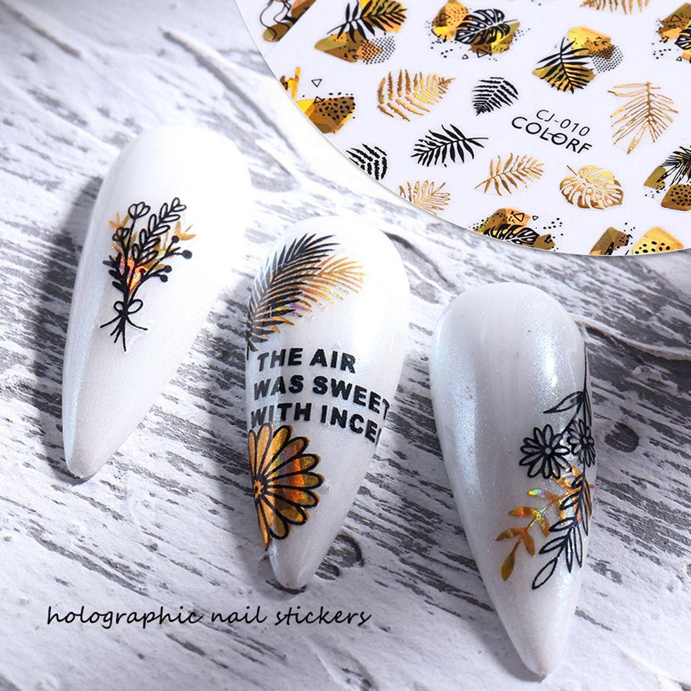 HS Miếng Dán Trang Trí Móng Tay 3D Hình Lá Phong