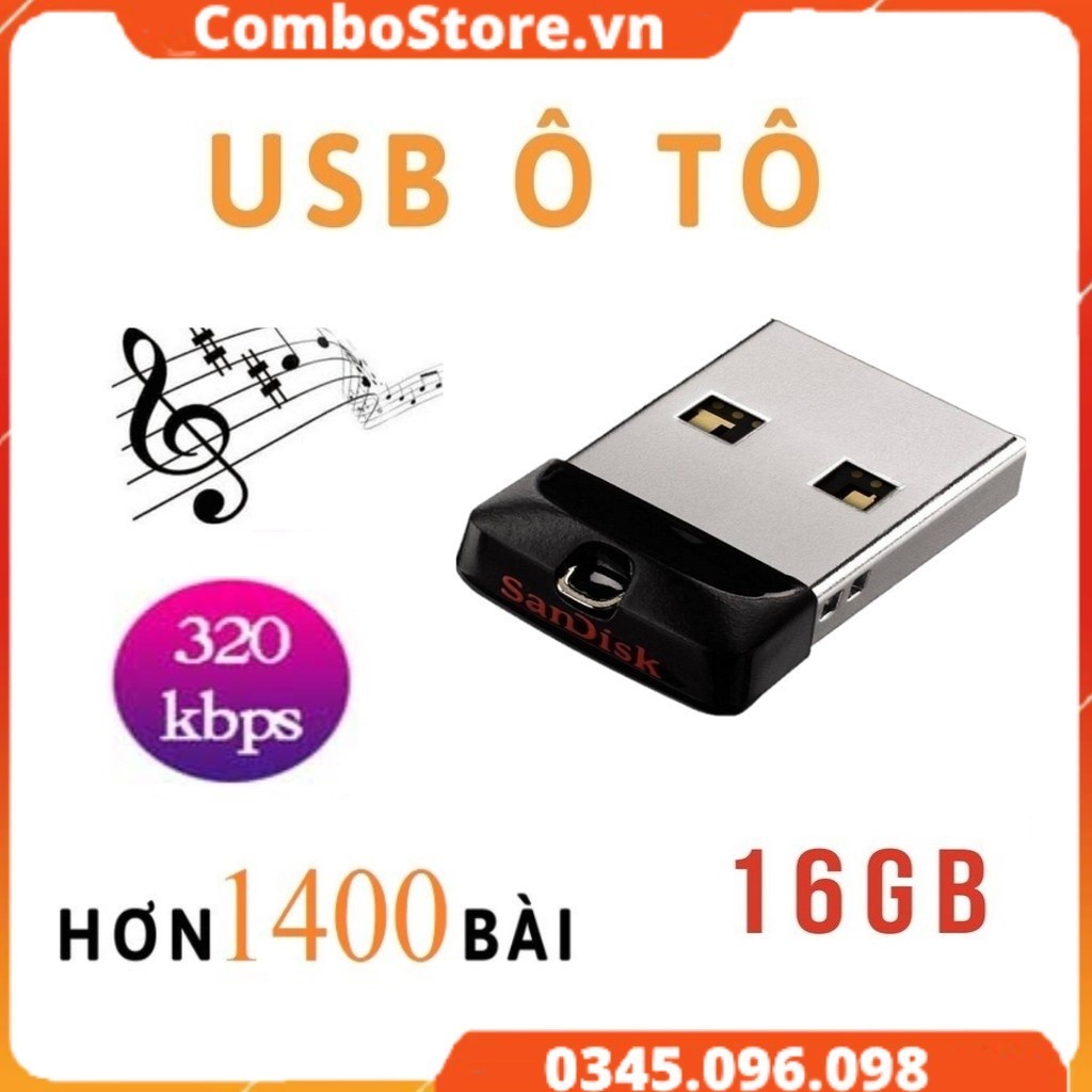 USB ô tô, USB xe hơi Siêu nhỏ gọn, có sẵn nhạc chuyên dùng cho Ô tô