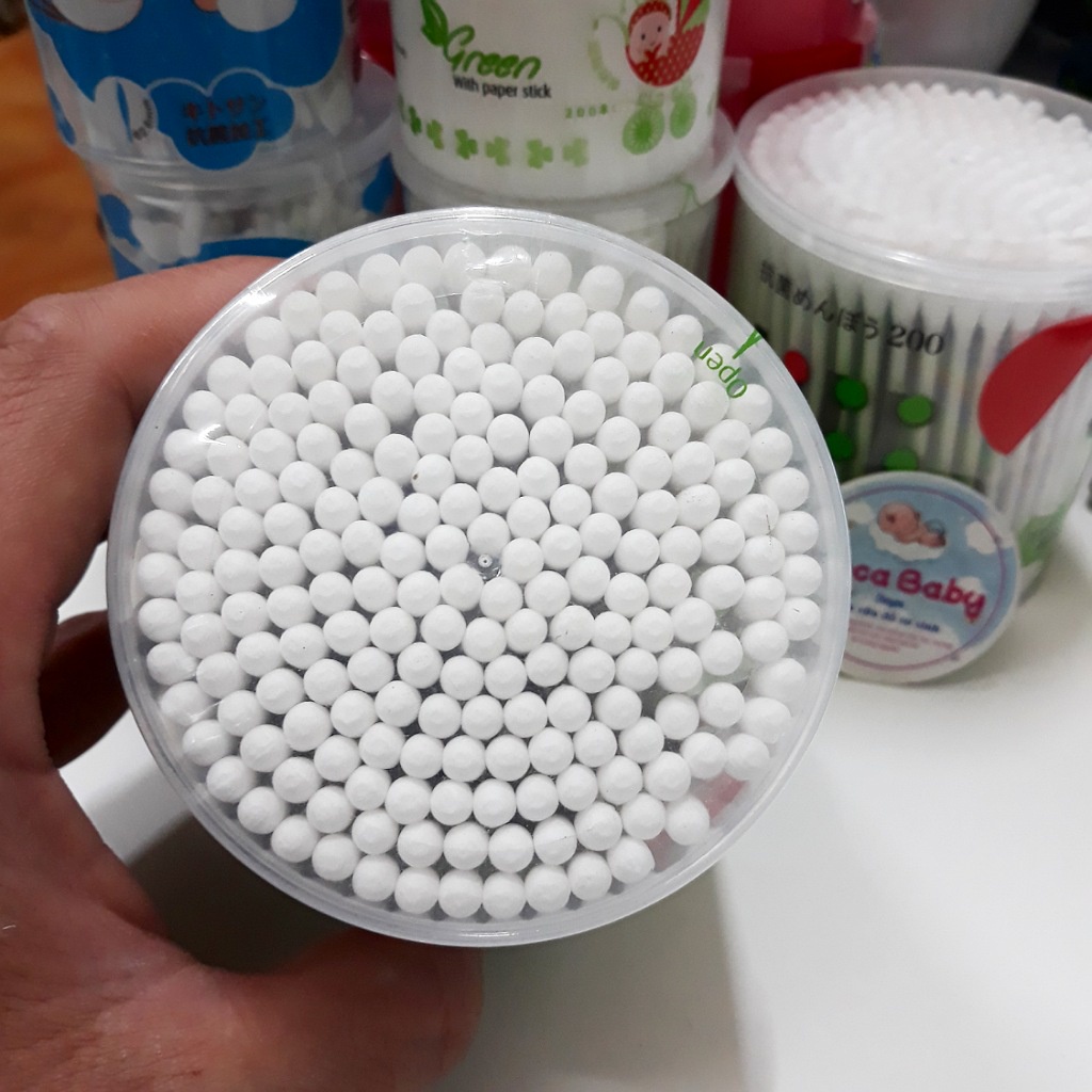 Tăm bông cho bé sơ sinh trẻ em người lớn LIFE hộp 200c thân giấy cao cấp⚡FREE SHIP