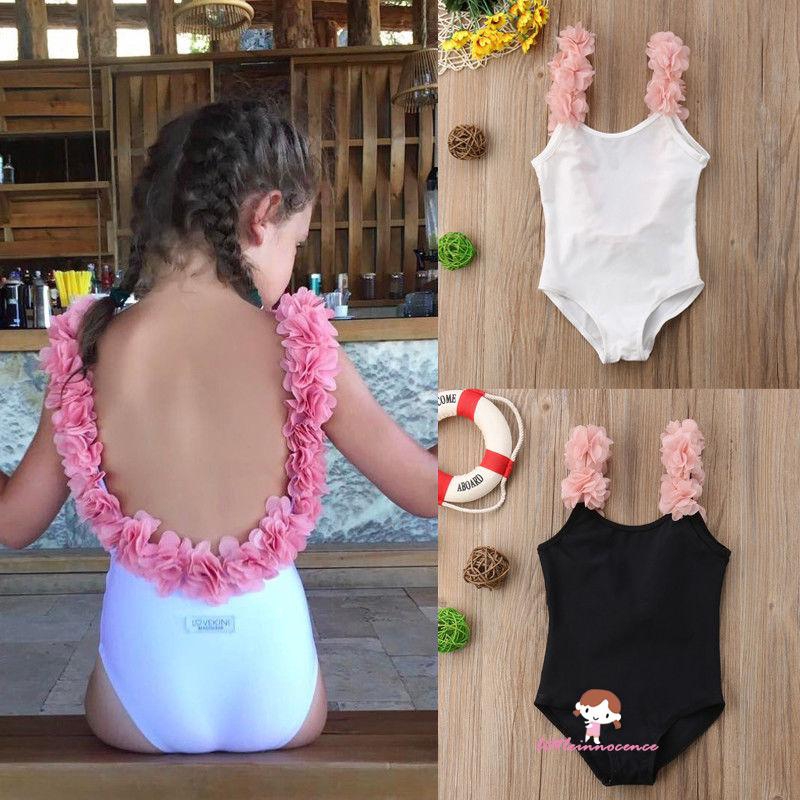 ❤XZQ-Toddler Baby Girl Floral Backless Swimmable Swimsuit Swimwear Bathing Suit Outfit