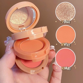 Phấn Má Hồng Bắt Sáng Miss Lara 3 Tầng 3 Màu Sắc Trang Điểm Kèm Gương Cực Xinh