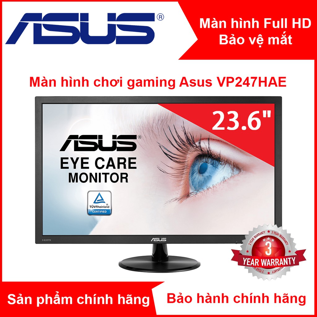 Màn hình LCD Gaming ASUS VP247HAE - 23.6'' FHD, 75Hz, IPS Bảo Vệ Mắt, FullHD - Chính hãng