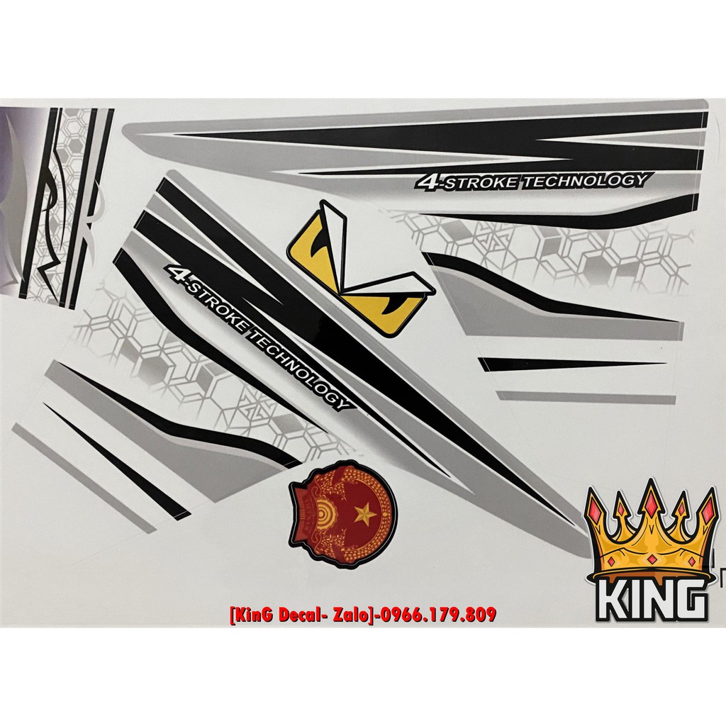 Tem Rời Wave 110cc Trắng Xám Ver 3 - Ảnh Thật