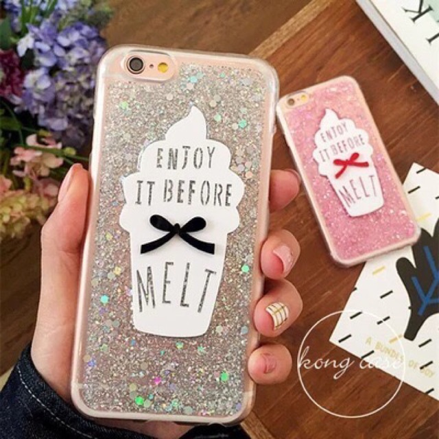 Ốp Iphone 5-6-6Plus-7-7Plus Nhũ Kem
