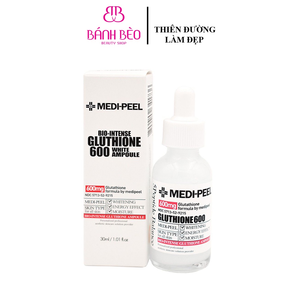 Tinh Chất Dưỡng Trắng Cấp Ẩm Phục Hồi Da Medi-Peel Bio-Intense Gluthione 600 White Ampoule