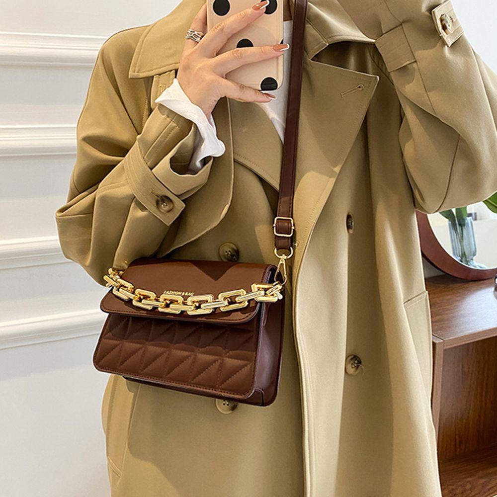 MIHAN1 Túi Đeo Chéo Da PU Hình Vuông Nhỏ Thời Trang Cho Nữ