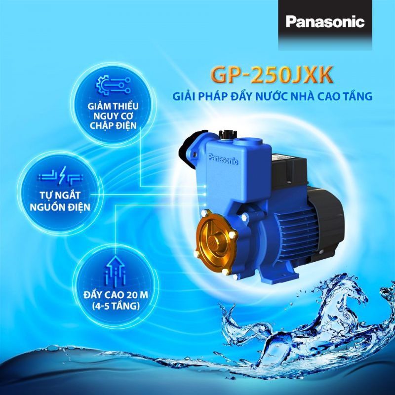 [GIÁ RẺ BẤT NGỜ] Máy bơm nước Panasonic - GP-250JXK đẩy cao 250W-Bảo hành chính hãng 12 tháng