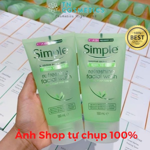 Sữa Rửa Mặt Simple Gel Kind To Skin Refreshing Facial Wash, Gel Rửa Mặt Simple, SRM Simple 150ml SRM01 | BigBuy360 - bigbuy360.vn