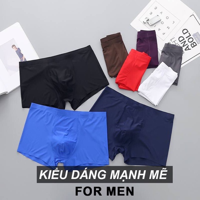 COMBO QUẦN LÓT BOXER NAM - QUẦN DẠNG ĐÙI LỤA SỮA ĐÚC, KHÔNG ĐƯỜNG MAY