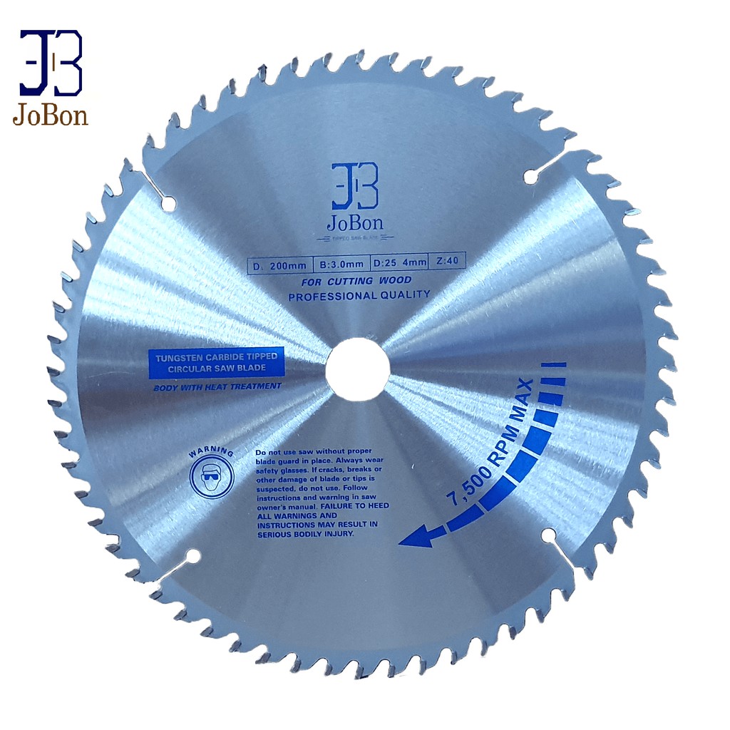 Lưỡi cưa gỗ JoBon-20040, đĩa cưa gỗ JoBon-20040 (200mm x 3.0mm x 25.4mm-40T)