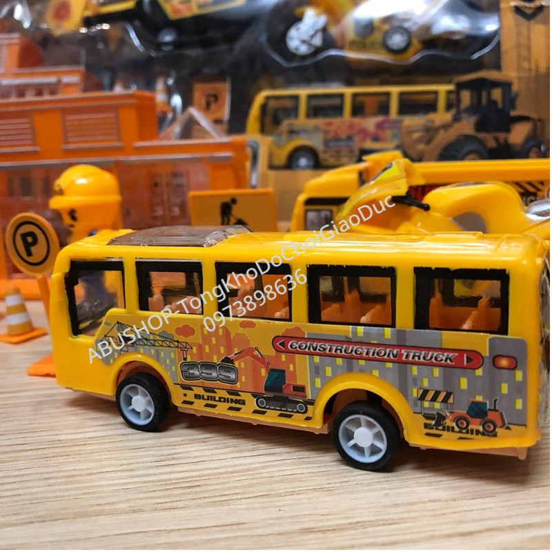 Đồ chơi mô hình xe công trường vàng  Đồ chơi ô tô thiết kế đẹp mắt kèm hộp đựng có quai xách