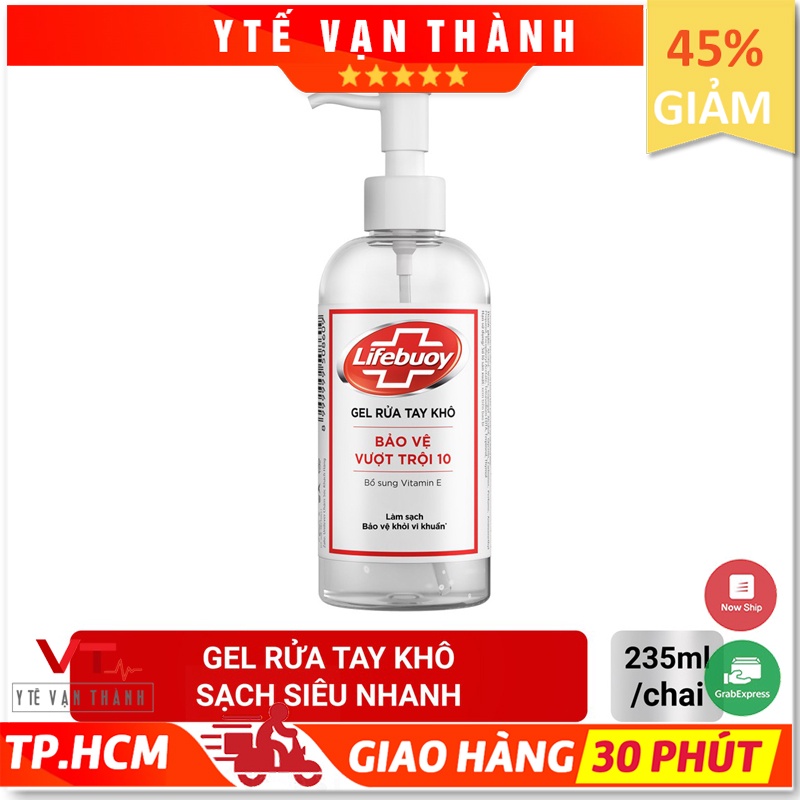 ✅ Gel Rửa Tay Khô- Lifebuoy (Chai Vòi), 235ml, Bảo Vệ Vượt Trội 10, Sát Khuẩn Lifebouy Lifeboy VT0501