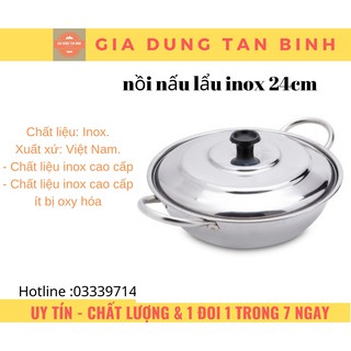 Nồi nấu lẩu inox 24cm chất lượng tốt